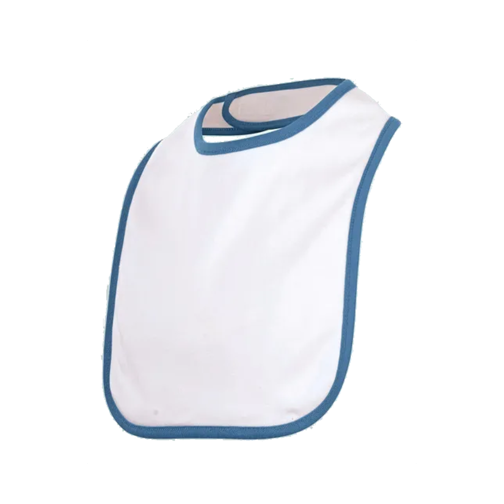 Baby Bib Babib Bavoir (White/Aqua)