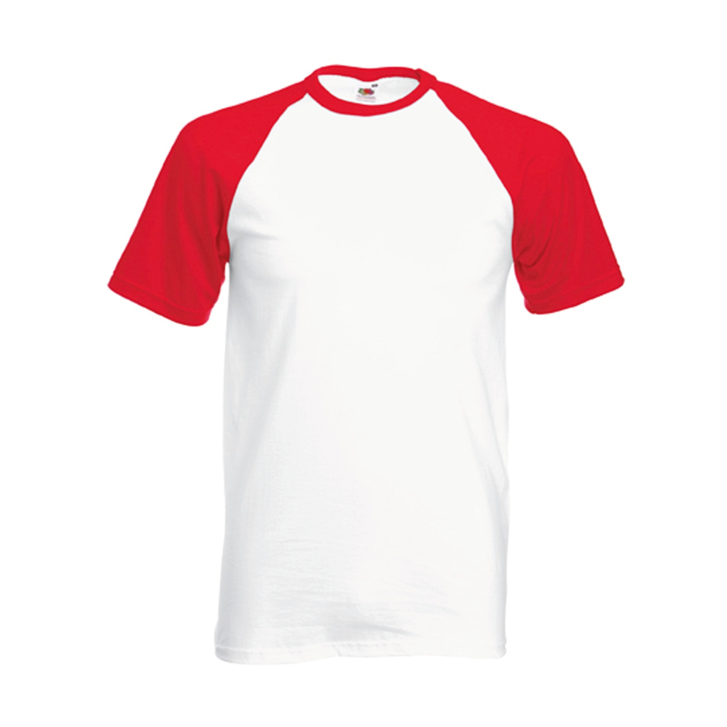 T-Shirt Baseball Unisex Red/White (S)